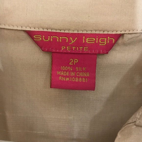 Gorgeous 100% Silk Blouse by Sunny Leigh Petite 2P - Picture 2 of 4